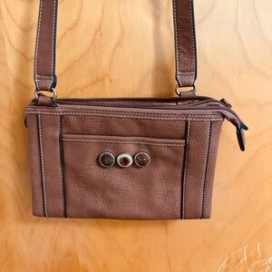 Gingersnaps Brown Leather Crossbody Bag